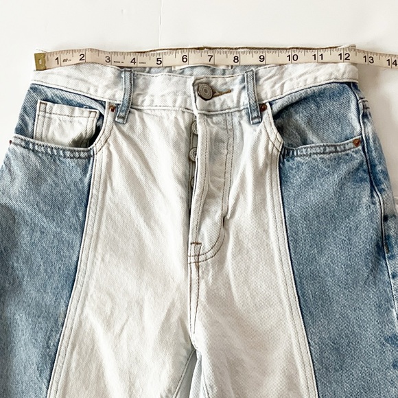 PACSUN Jeans Pants Women’s Size 24 Blue High Rise Straight Leg Button Closure - Picture 8 of 14